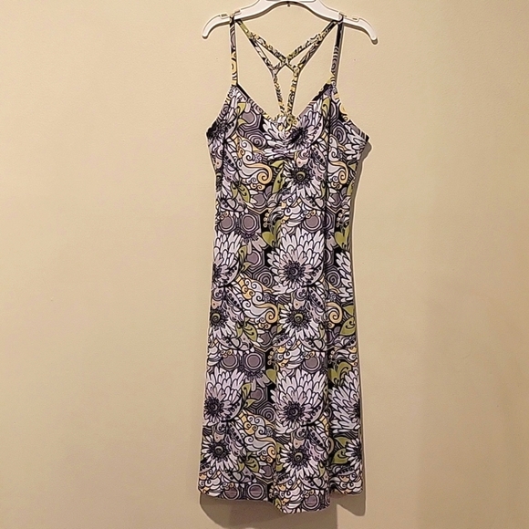 Prana Dresses & Skirts - ❤️ PRANA CORA DRESS IN RETRO LIME GRERN GRAY BLACK FLORAL, SMALL